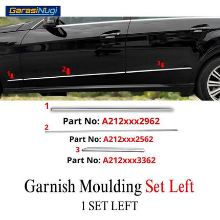 Chrome Stripe Mercy W212 Pre-FL Garnish Moulding E300