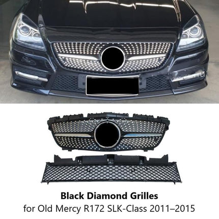 Mercedes R172 Mercy SLK-Class Grill Hidung Chrome Grille Diamond GTR