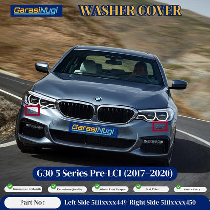Cover Nozzle Washer For BMW G30 Pre LCI Tutup Lampu Bumper 5 Series