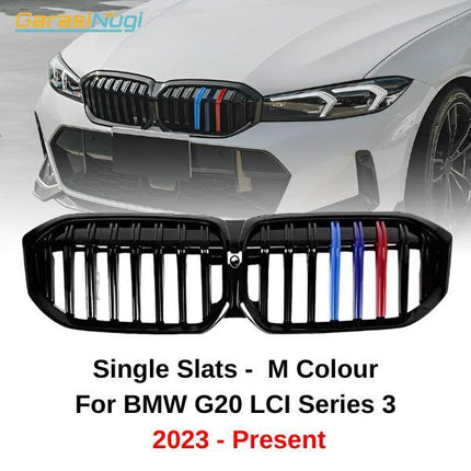 BMW G20 LCI Grill Kidney Hidung Double Slat Glossy Black 320