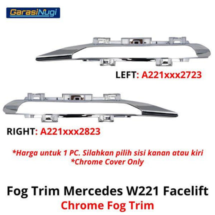 Fog Trim For Mercy W221 Facelift Cover Chrome Lampu Kabut Grill S350