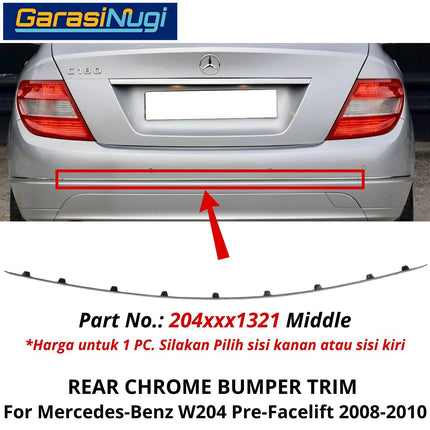 Rear Chrome Mercy W204 Pre-FL Bumper Trim Moulding Belakang C180