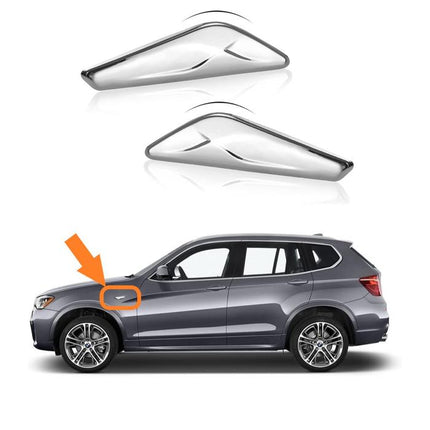 Side Trim For BMW F25 F26 Fender Chrome Finisher Krom 51117338569 Sein Marker X3 X4