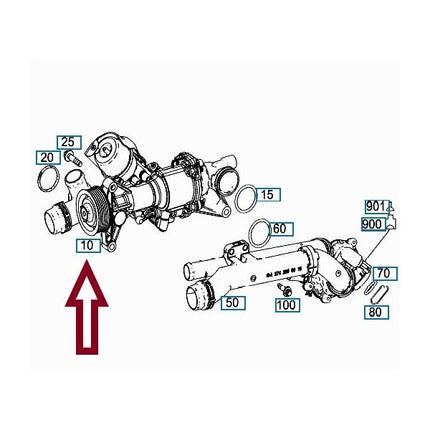 MARELLI Water Pump Mercedes W205 W212 Pompa M274 2742000800 Original