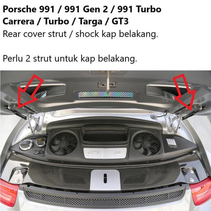 Porsche 991 Hood Strut Shock Kap Depan 911 Carrera Targa Turbo GT3