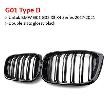 BMW Kidney Grille Hidung Kap Double Diamond Slat M Color G01 G08 X3 X4