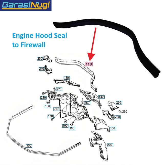 Engine Hood Seal For Mercy W166 Pelindung Kap Mesin ML GLE