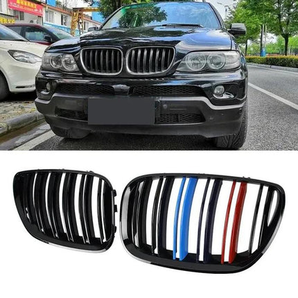 Kidney Grille For BMW E53 LCI Glossy Carbon Double Slat M Color X5