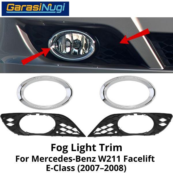 Fog Trim Mercy W211 FL Elegance Cover Chrome Lampu Kabut Bracket E350