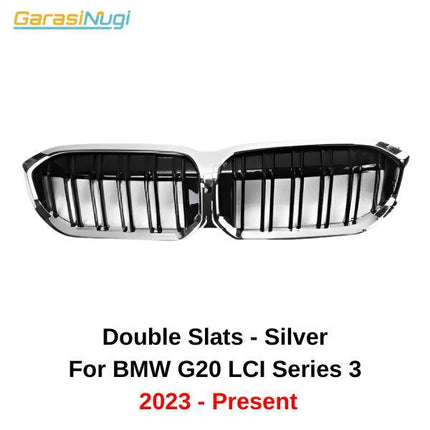 BMW G20 LCI Grill Kidney Hidung Double Slat Glossy Black 320