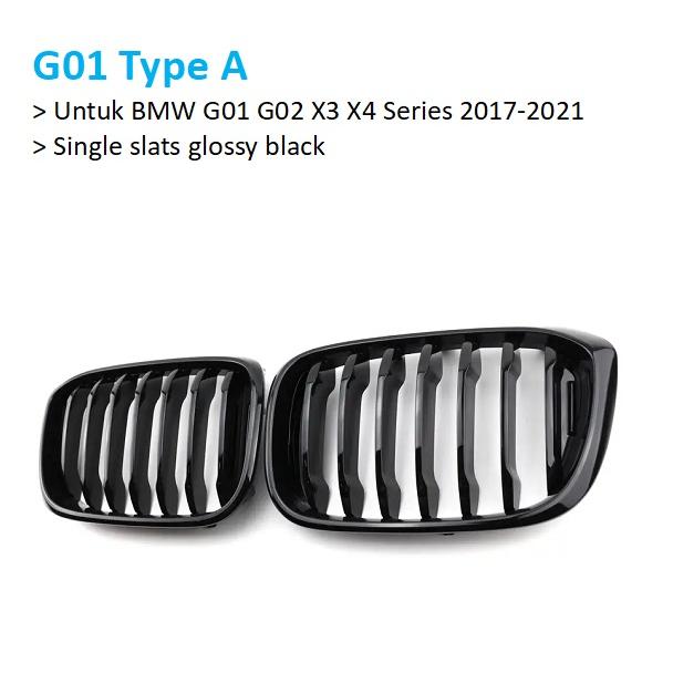 BMW Kidney Grille Hidung Kap Double Diamond Slat M Color G01 G08 X3 X4