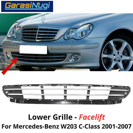 Lower Grille Mercy W203 Grill Cover Bumper Depan Bawah Mercedes C230