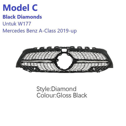 Mercedes W177 Mercy A Class Grill Hidung Chrome Grille Diamond GTR AMG