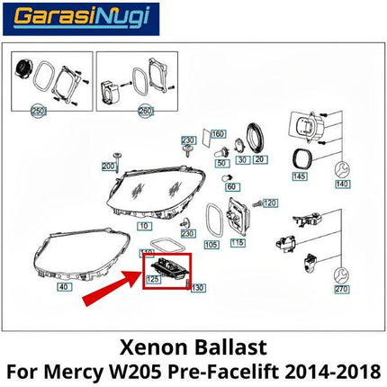 Xenon Ballast For Mercy W205 Headlight Driver Control Module C200