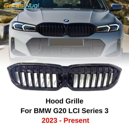 BMW G20 LCI Grill Kidney Hidung Double Slat Glossy Black 320