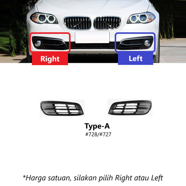 BMW F10 LCI New Bumper Depan Fog Light Trim Lampu Kabut Grill 520 530