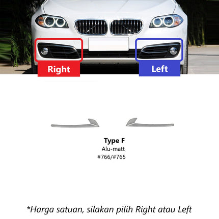 BMW F10 LCI New Bumper Depan Fog Light Trim Lampu Kabut Grill 520 530