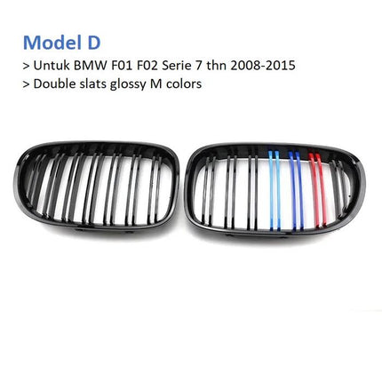 BMW Kidney Grille Hidung Kap Double Diamond Slat M Color F01 F02 740