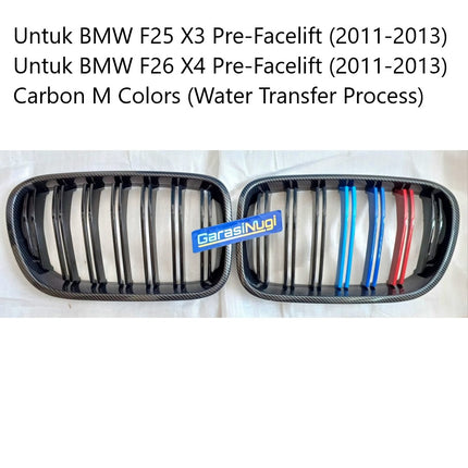 BMW Grill Kidney Grille Hidung Double Slat Carbon M Color F25 X3 X4