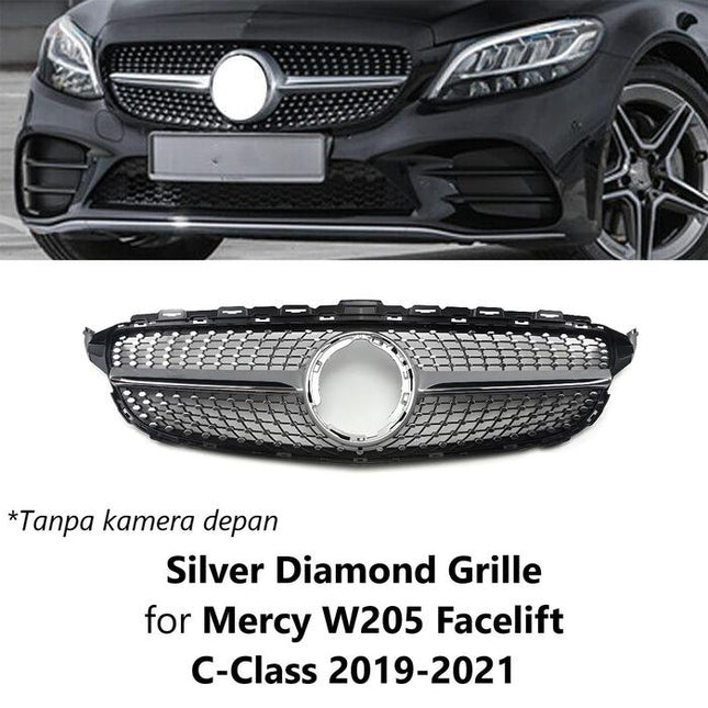 Mercedes W205 FL 2019-2021 Mercy C300 Chrome Grille Diamond GTR C63