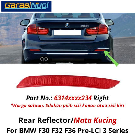 Reflector For BMW F30 F32 Pre-LCI Mata Kucing Trim Rear Belakang 320