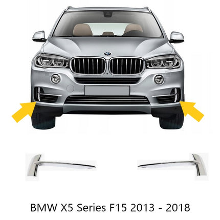 BMW F15 Lip Bumper Grill Trim Silver Chrome X5 2013 - 2018
