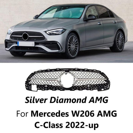 Mercedes W206 AMG Grill Hidung Chrome Grille GTR Diamonds Mercy C300