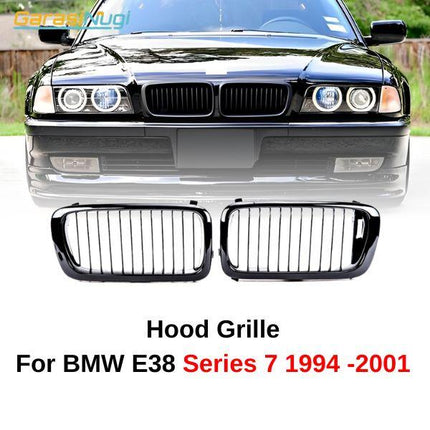 BMW E38 Grill Kidney Hidung Double Slat Glossy Black 735 1994-2001