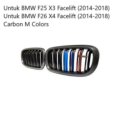 BMW Grill Kidney Grille Hidung Double Slat Carbon M Color F25 X3 X4
