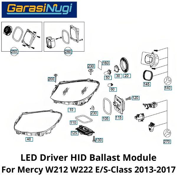 DRL LED Driver Mercy W212 W222 Headlight Control Module Lampu E300 S320