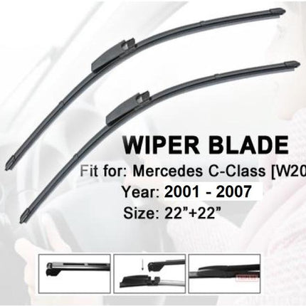 Mercedes W203 W204 Mercy C180 C200 Wiper Frameless Hi Performance Set