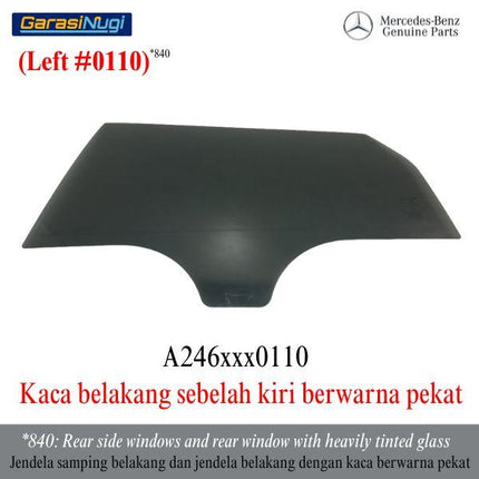 Glass Pane Mercy W246 Jendela Samping Pintu Belakang Window Glass B200