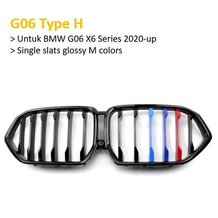 BMW Kidney Grille Hidung Kap Double Diamond Slat M Color G05 G06 X5 X6