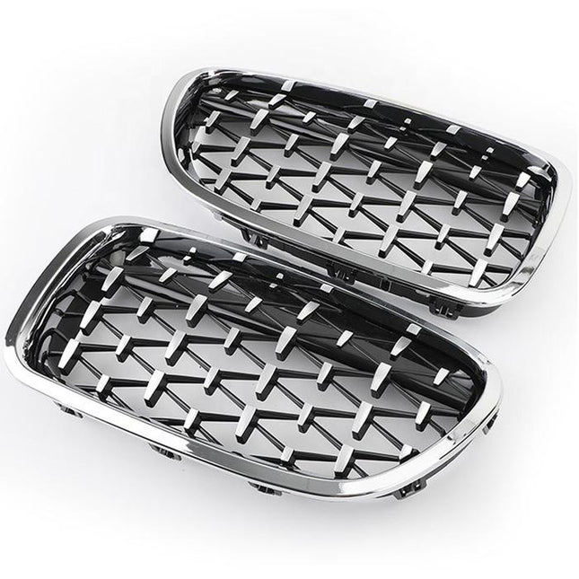 BMW Grill Kidney Grille Hidung Glossy Chrome Diamond Slat F30 320i