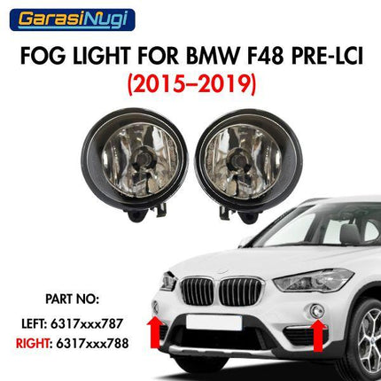 Fog Lights For BMW F48 Pre-LCI Cover Lampu Kabut Depan X1 X2 X3