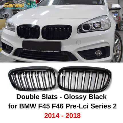 BMW F45 F46 Pre-LCI Grill Kidney Hidung Double Slat Glossy 2014-2018