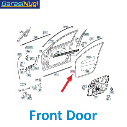 Door Seal For Mercedes W221 Karet Pintu Weatherstrip S300 S350