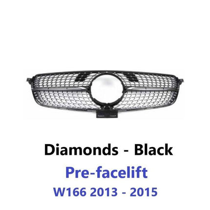 Mercedes W166 Mercy GLE ML Class Grille Hidung Chrome Diamond GTR