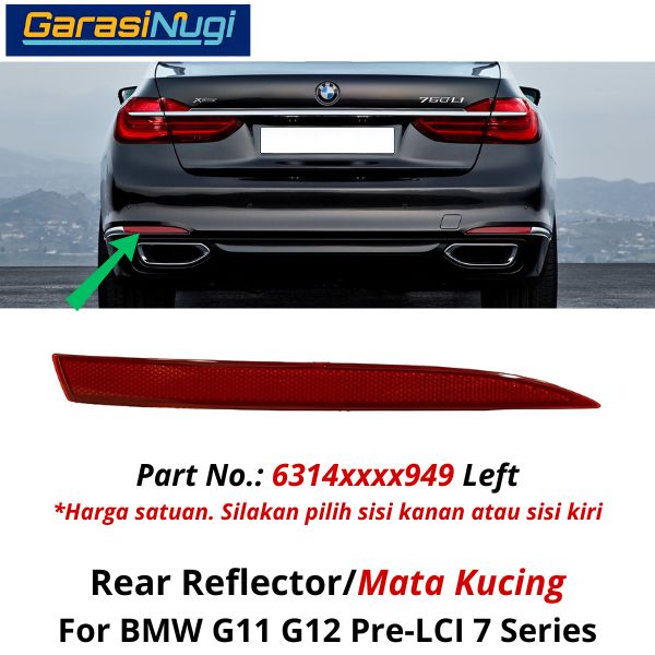 Reflector For BMW G11 G12 Pre-LCI Mata Kucing Trim Rear Belakang 520