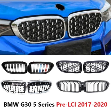 BMW Grill Kidney Grille Hidung Glossy Double Diamond Slat Krom G30 520