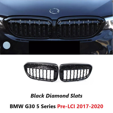 BMW Grill Kidney Grille Hidung Glossy Double Diamond Slat Krom G30 520
