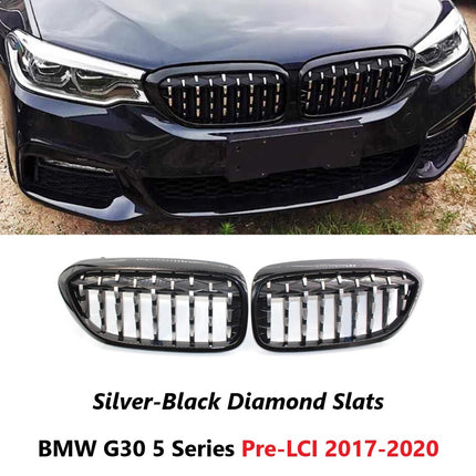BMW Grill Kidney Grille Hidung Glossy Double Diamond Slat Krom G30 520