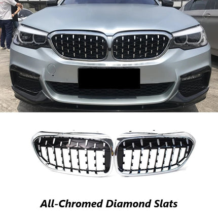 BMW Grill Kidney Grille Hidung Glossy Double Diamond Slat Krom G30 520