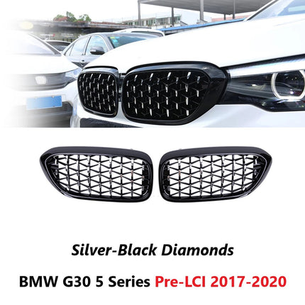 BMW Grill Kidney Grille Hidung Glossy Double Diamond Slat Krom G30 520