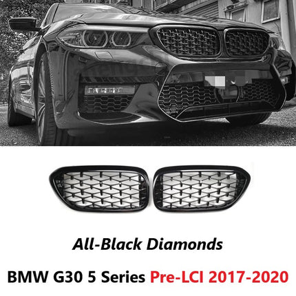BMW Grill Kidney Grille Hidung Glossy Double Diamond Slat Krom G30 520