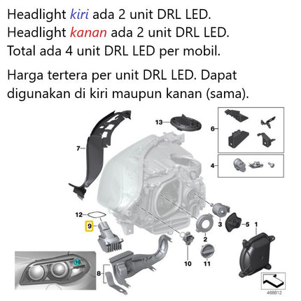 BMW F10 F07 DRL LED Angel Eyes Halo Light Module Lampu Bulat Senja 520
