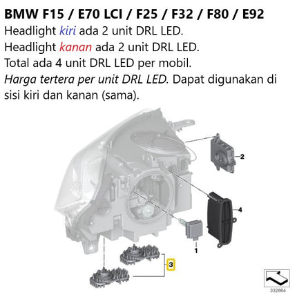 BMW F15 F25 E92 E70 DRL LED Angel Eyes Halo Light Module Lampu Senja