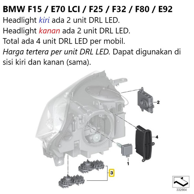 BMW F15 F25 E92 E70 DRL LED Angel Eyes Halo Light Module Lampu Senja