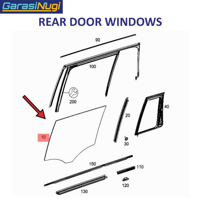 Glass Pane For Mercy W166 Kaca Pintu Front Rear Depan Belakang ML GLE