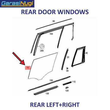 Glass Pane For Mercy W166 Kaca Pintu Front Rear Depan Belakang ML GLE